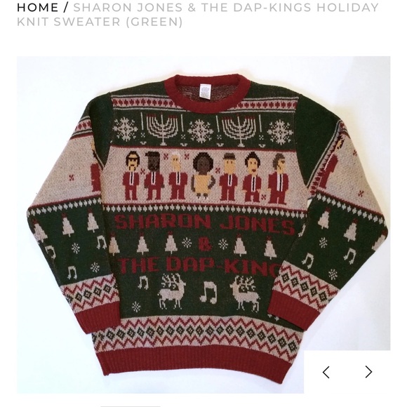 SHARON JONES & THE DAP-KINGS HOLIDAY KNIT SWEATER (GREEN)
Large unisex GUC - Picture 2 of 6